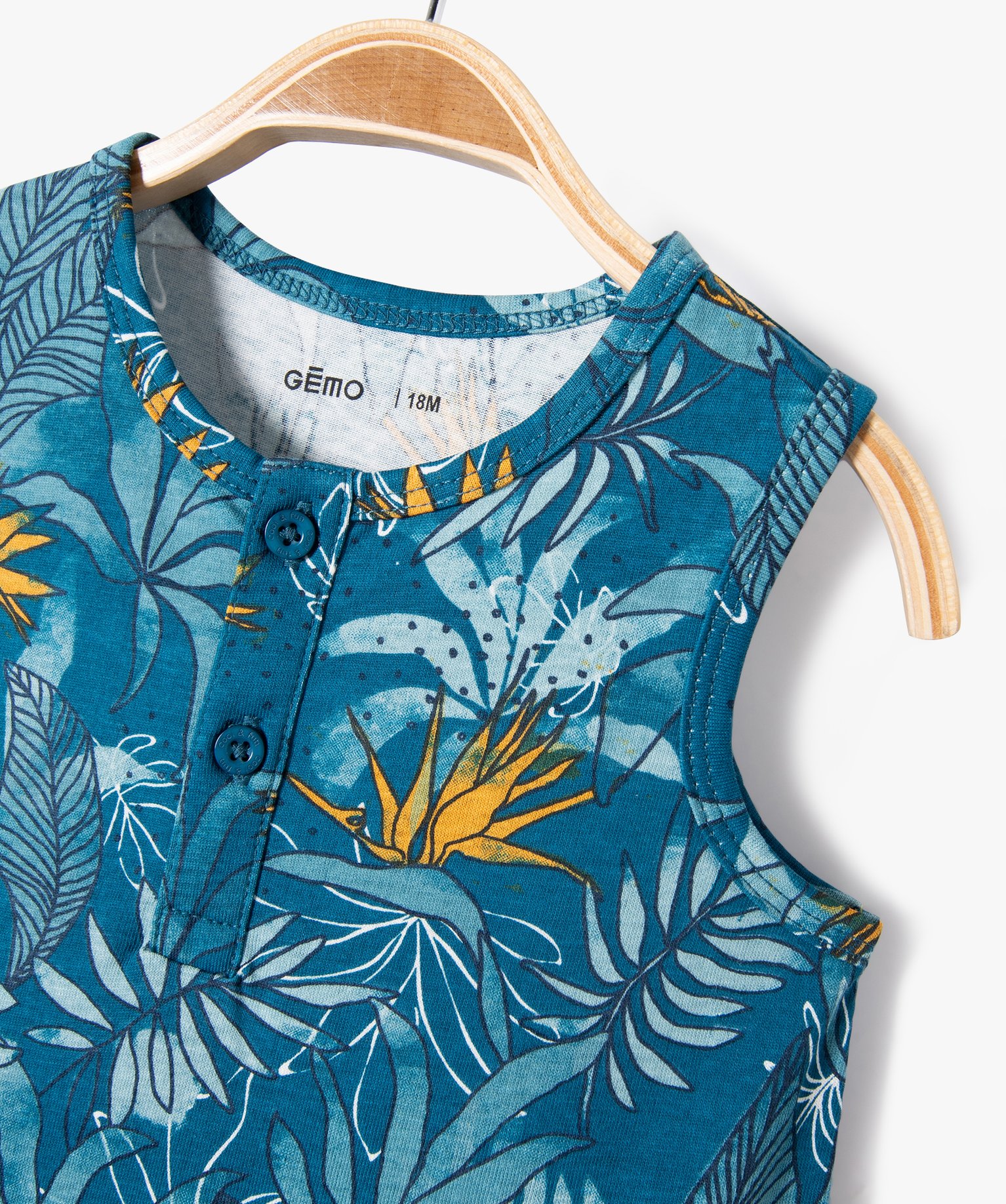 Combishort sans manches en coton imprimé bébé Garçon multicolore | GEMO