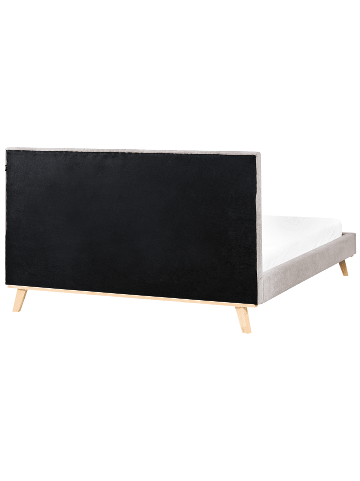 Beliani Doppelbett TALENCE in Grau/Heller Holzfarbton - (W) 175 x (H) 105 x (L) 215 cm günstig kaufen onesize