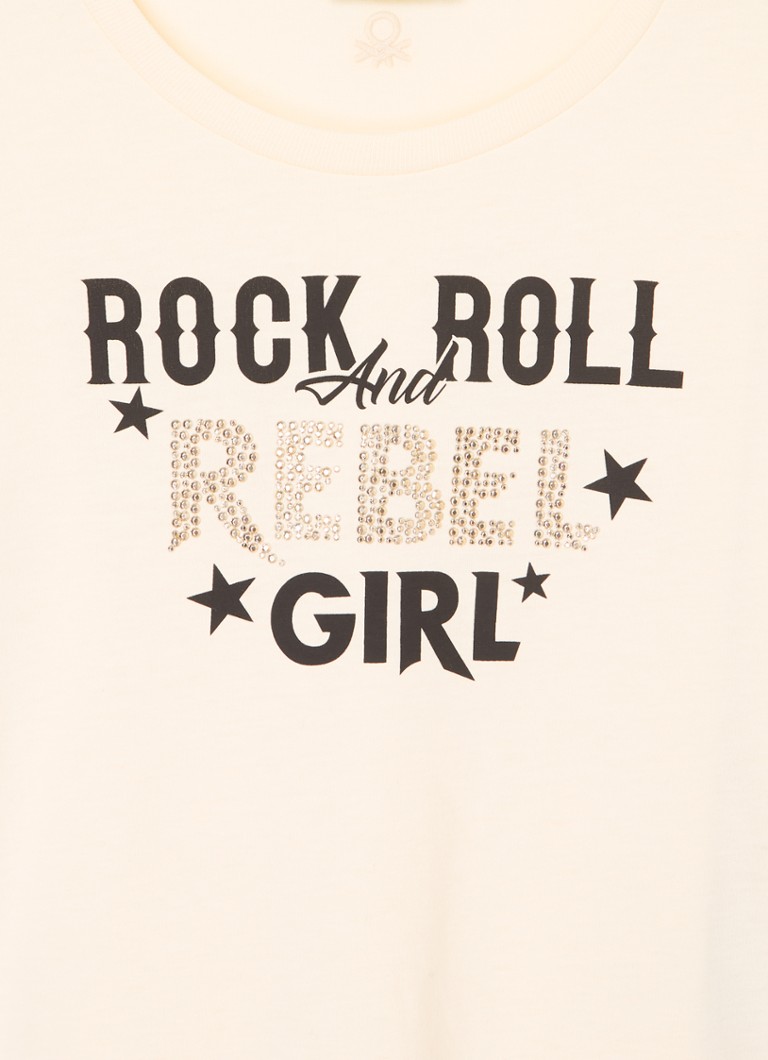 Camisa de manga comprida Benetton com strass.