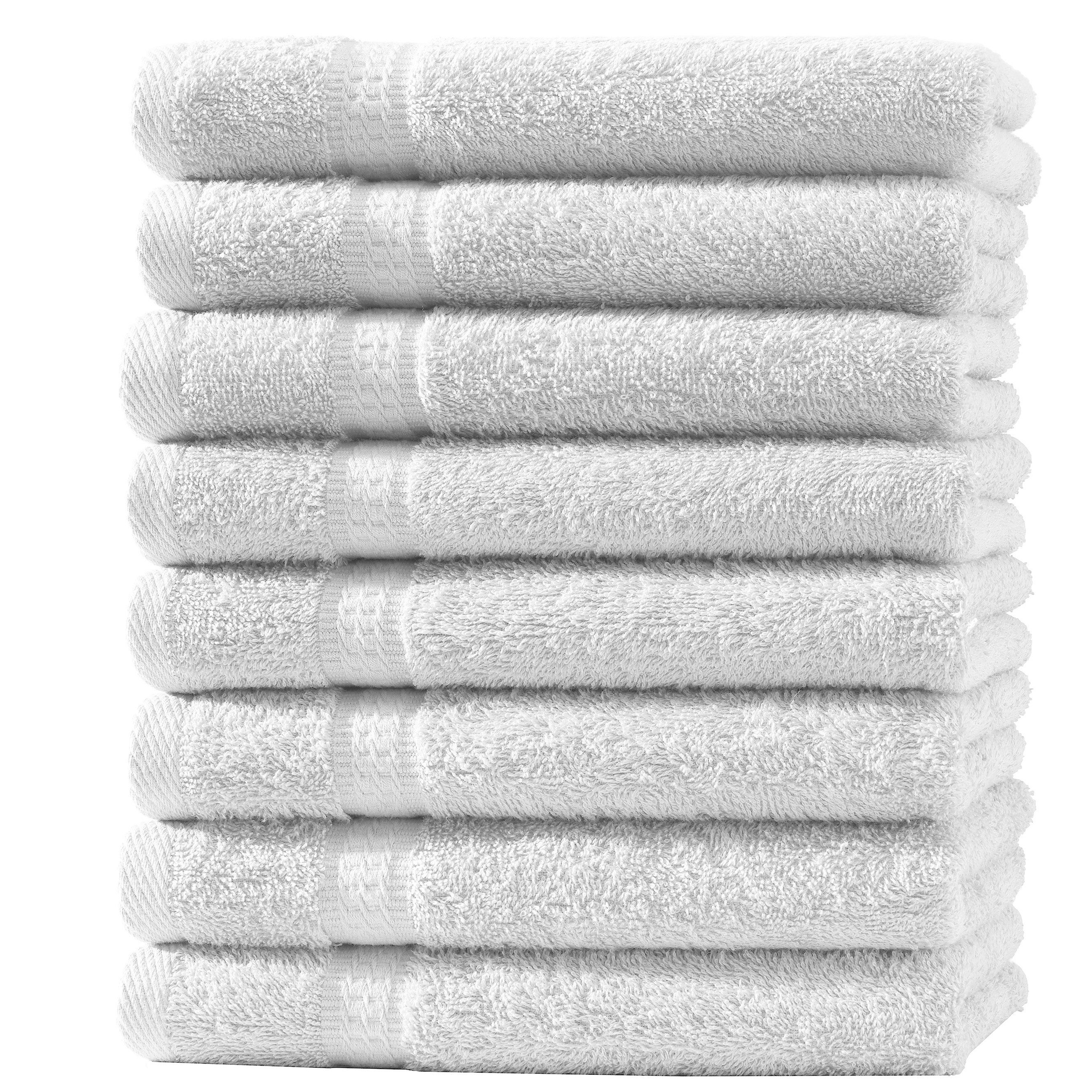 Hometex Premium Textiles Handtuch in Premium Qualität 500 g/m², Feinster Frottier-Stoff - 100% Baumwolle, Kuschelig weich und sehr saugfähig, Extra schwere, flauschige Hotel-Qualität, Ideal für Zuhause, Sauna, Therme, Sport und Urlaub, 8x Gästetuch