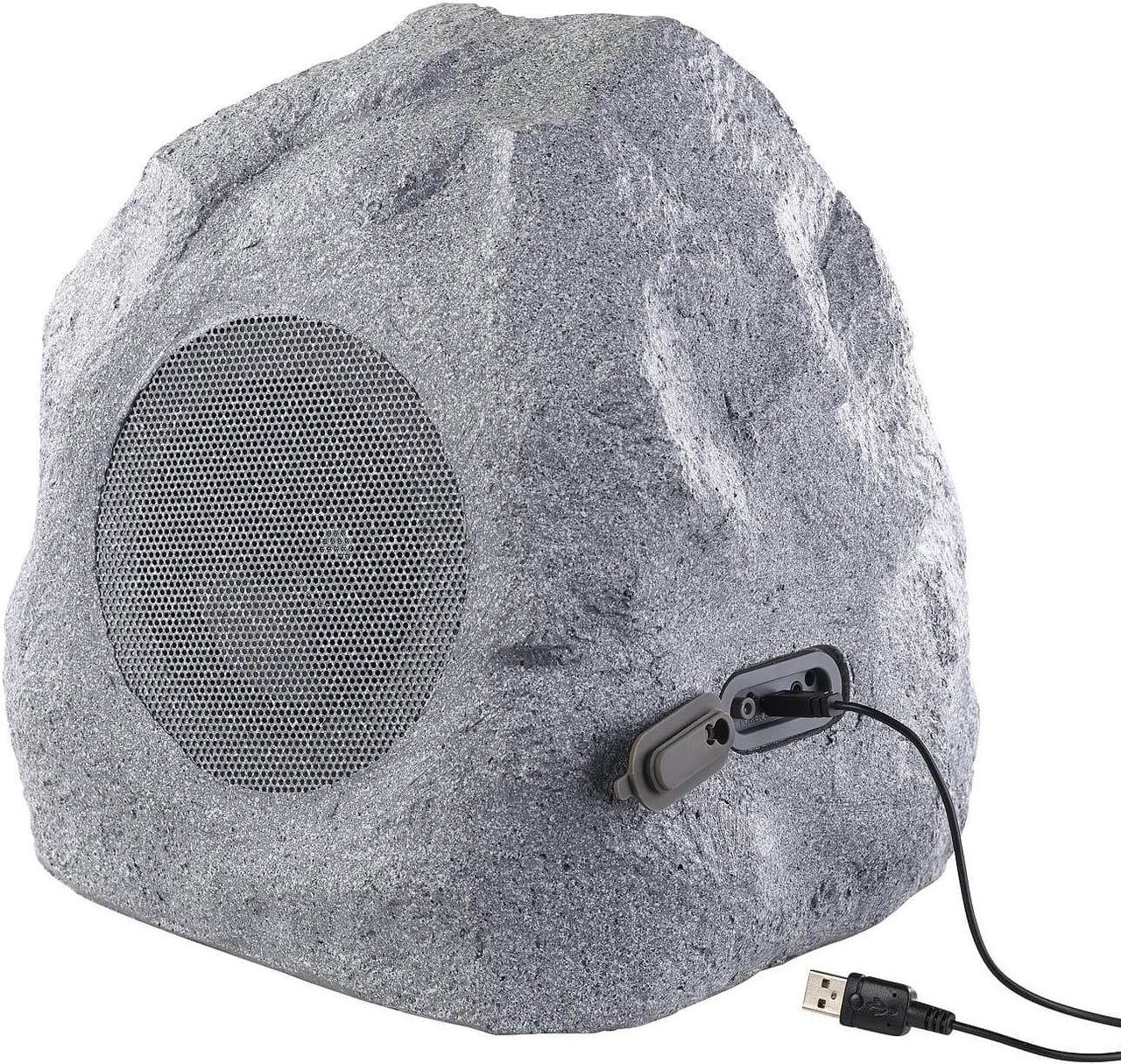 auvisio Gartenlautsprecher MSS-430.rock Garten- und Outdoor-Lautsprecher Stein-Design Bluetooth IPX4 Box