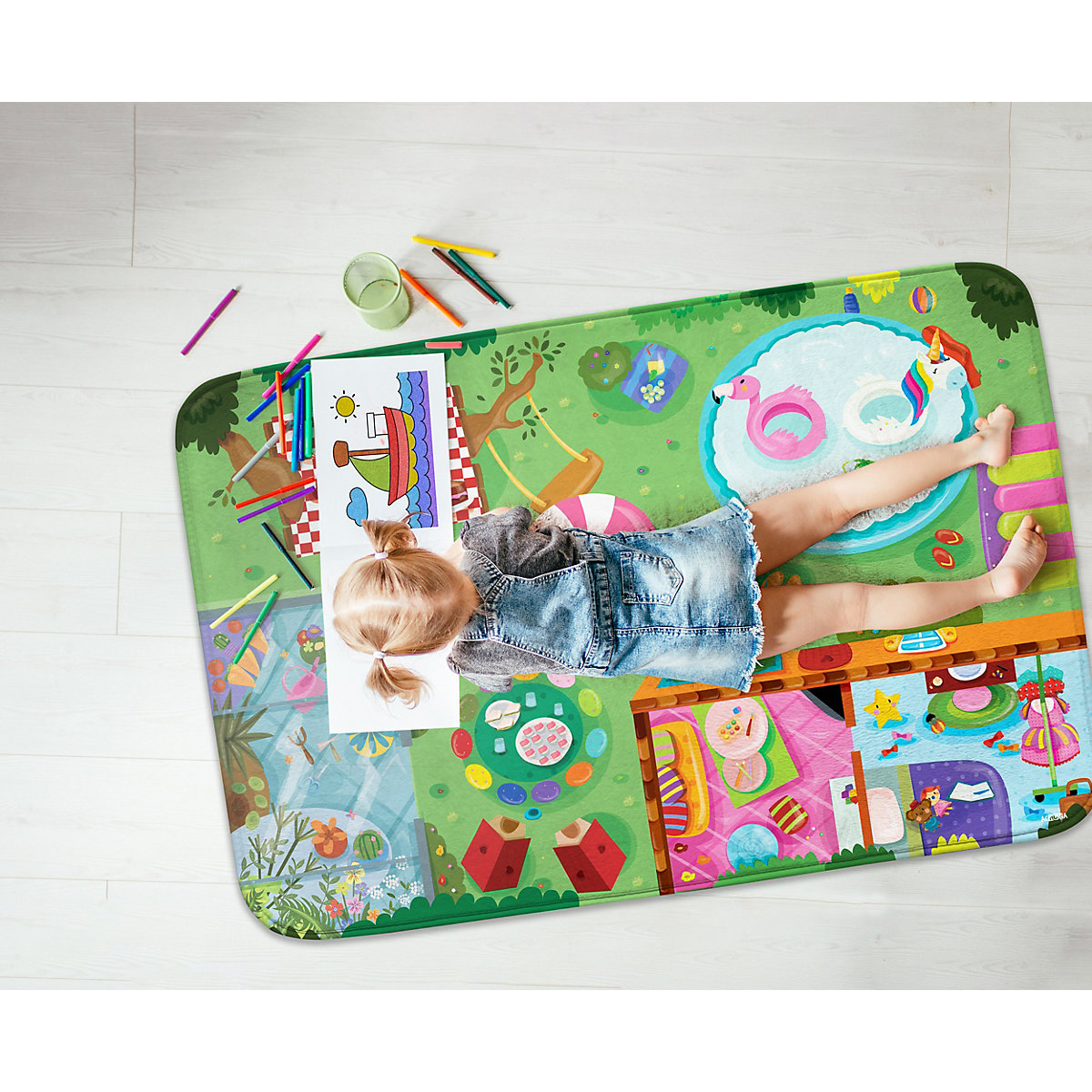Spielmatte 100x150 - extra weich - Garten