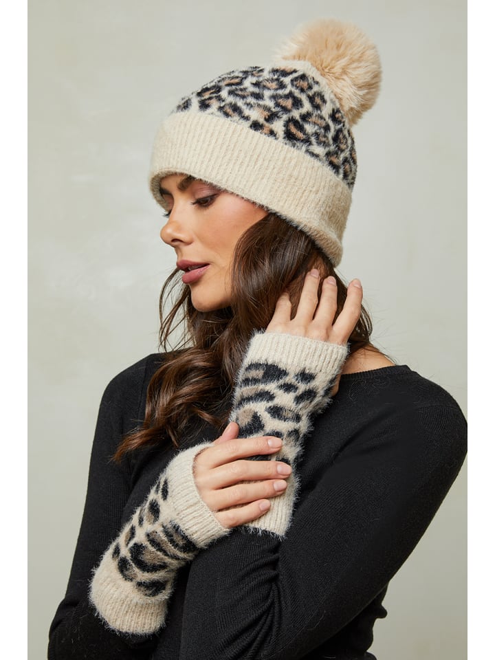 Soft Cashmere Fäustlinge in Beige/ Schwarz/ Braun günstig kaufen onesize