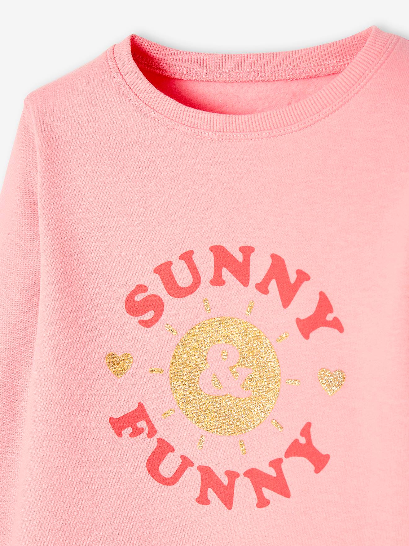 Sweat Basics motifs détails irisés fille prune