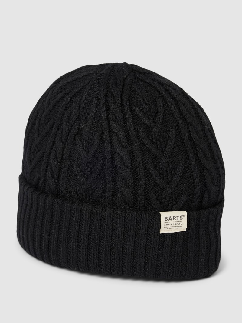 Beanie mit Label-Detail in schwarz