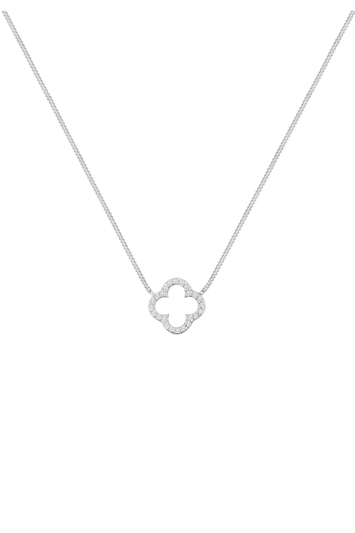 ELLI  Halskette Kleeblatt Glück Zirkonia 925 Silber