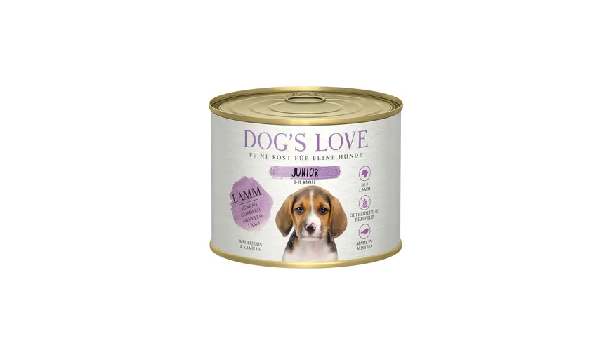 DOG'S LOVE Hundenassfutter Junior Lamm 200 g