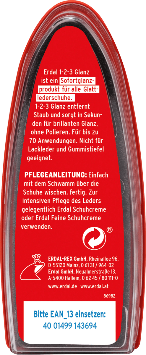 Schuhcreme Schuhschwamm Express 1-2-3 Glanz Schwarz, 1 St