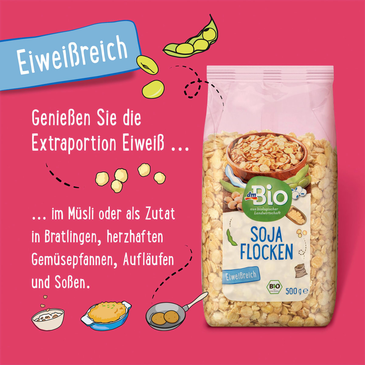 Sojaflocken, 500 g