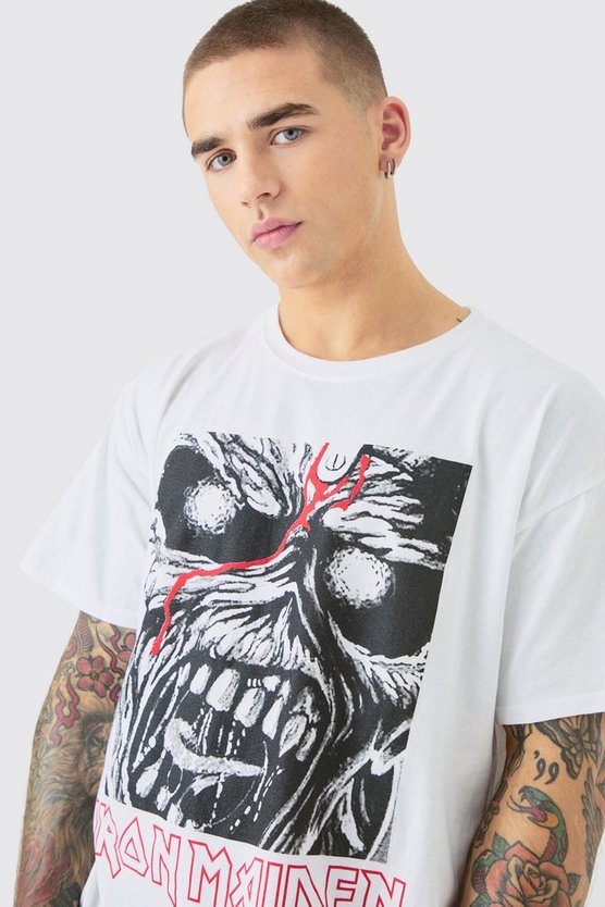 Oversize T-Shirt mit lizenziertem Iron Maiden Band Print