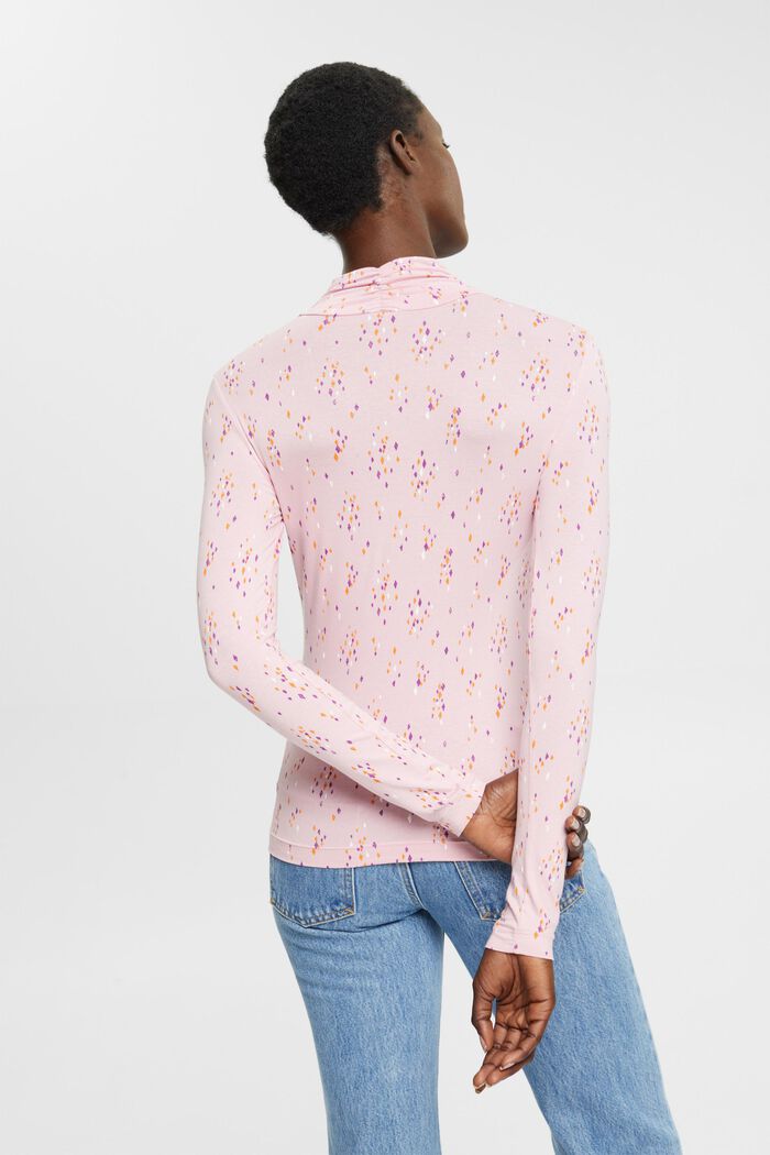 Gemustertes Longsleeve mit gerafften Details