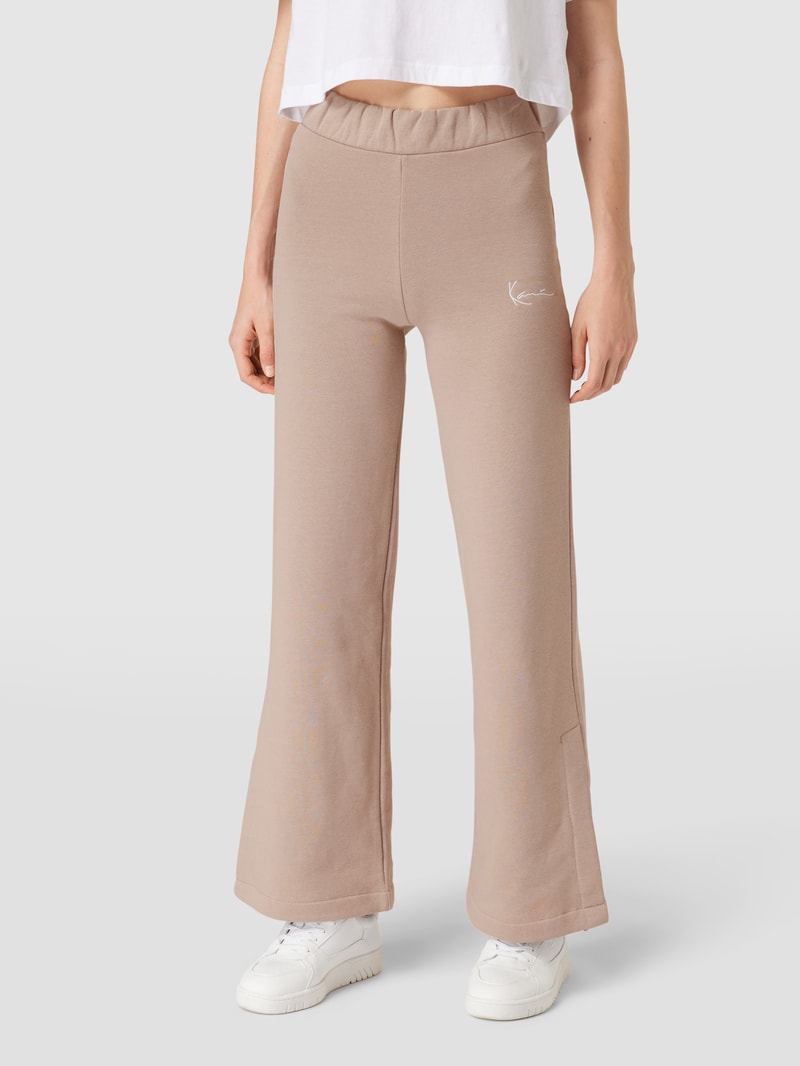 Sweathose mit Label-Stitching in taupe