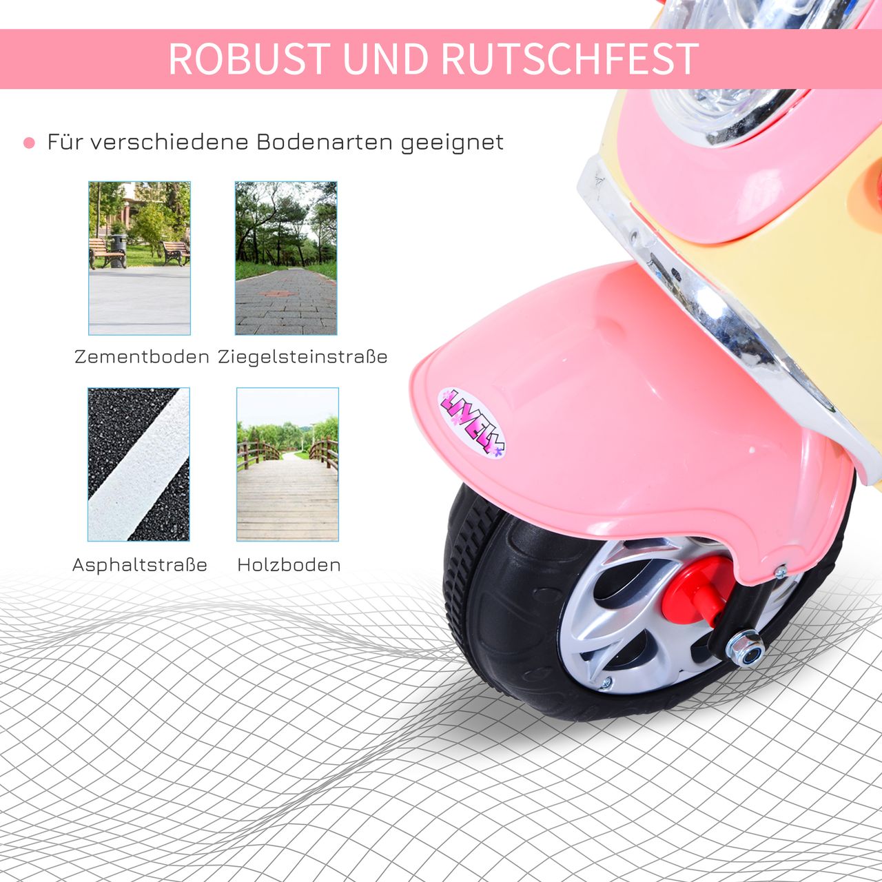 HOMCOM Kindermotorrad Kinderelektroauto Elektromotorrad Kinderfahrzeug mit Musik