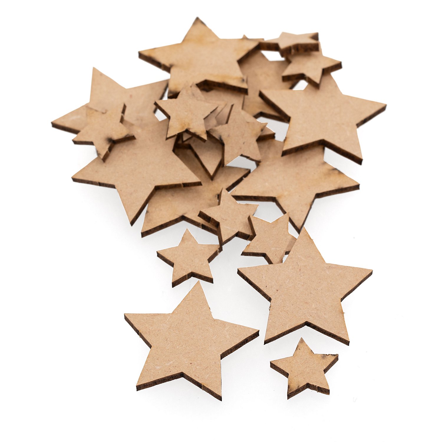 MDF Sterne 4 cm und 2 cm, 20 Stück