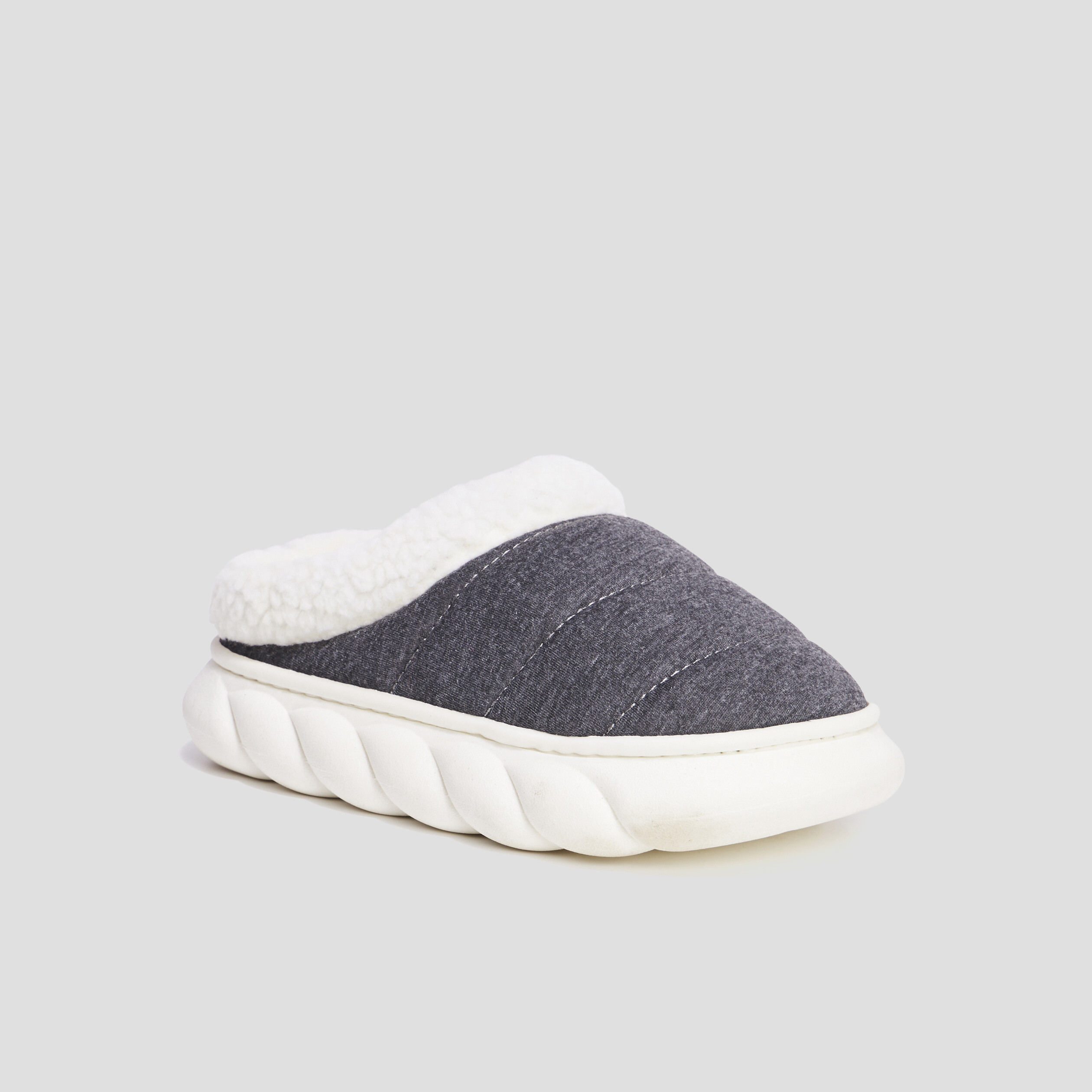 Chaussons mules plateformes noir femme | La Halle