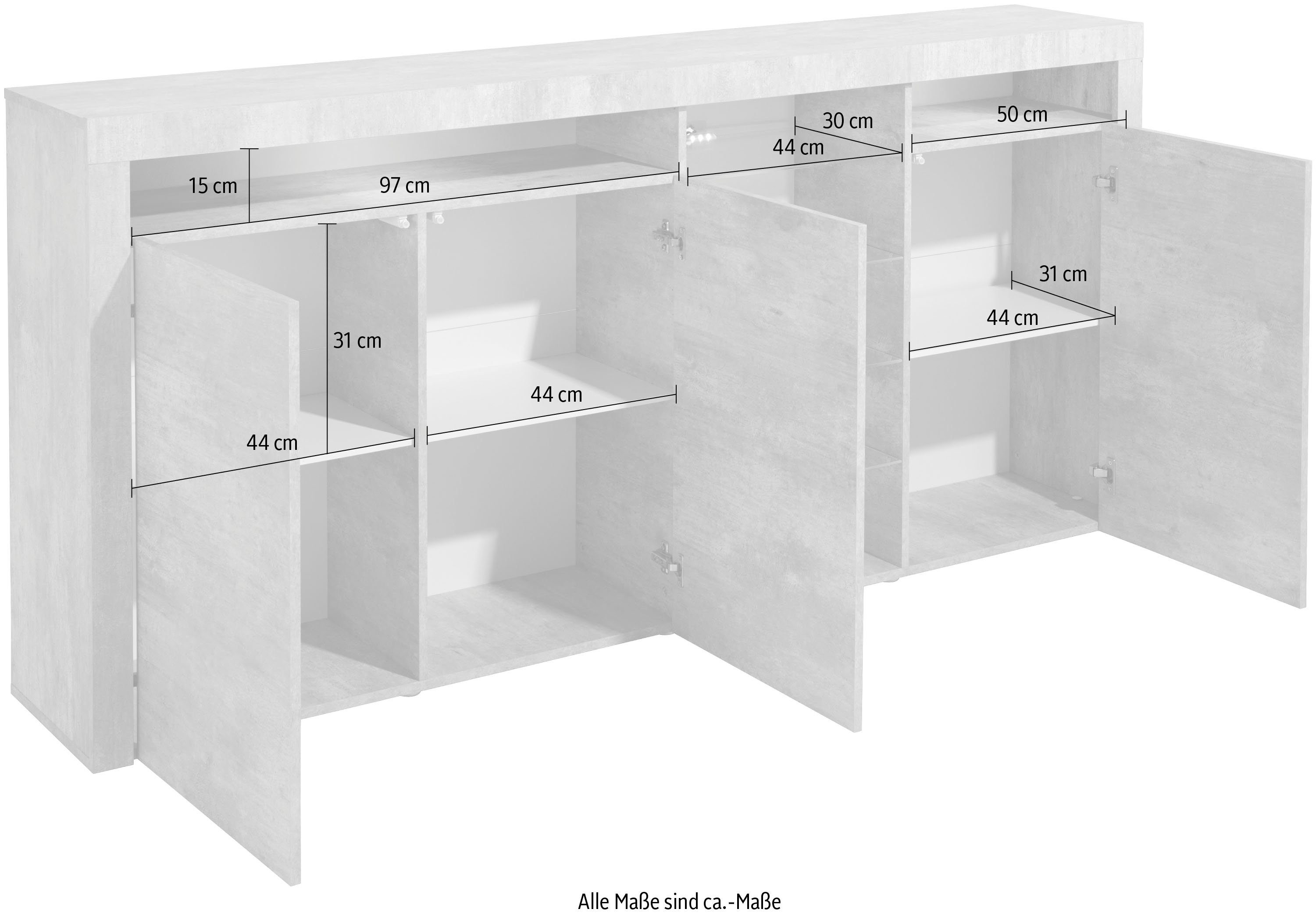 borchardt Möbel Highboard Santa Fe, Breite 200 cm