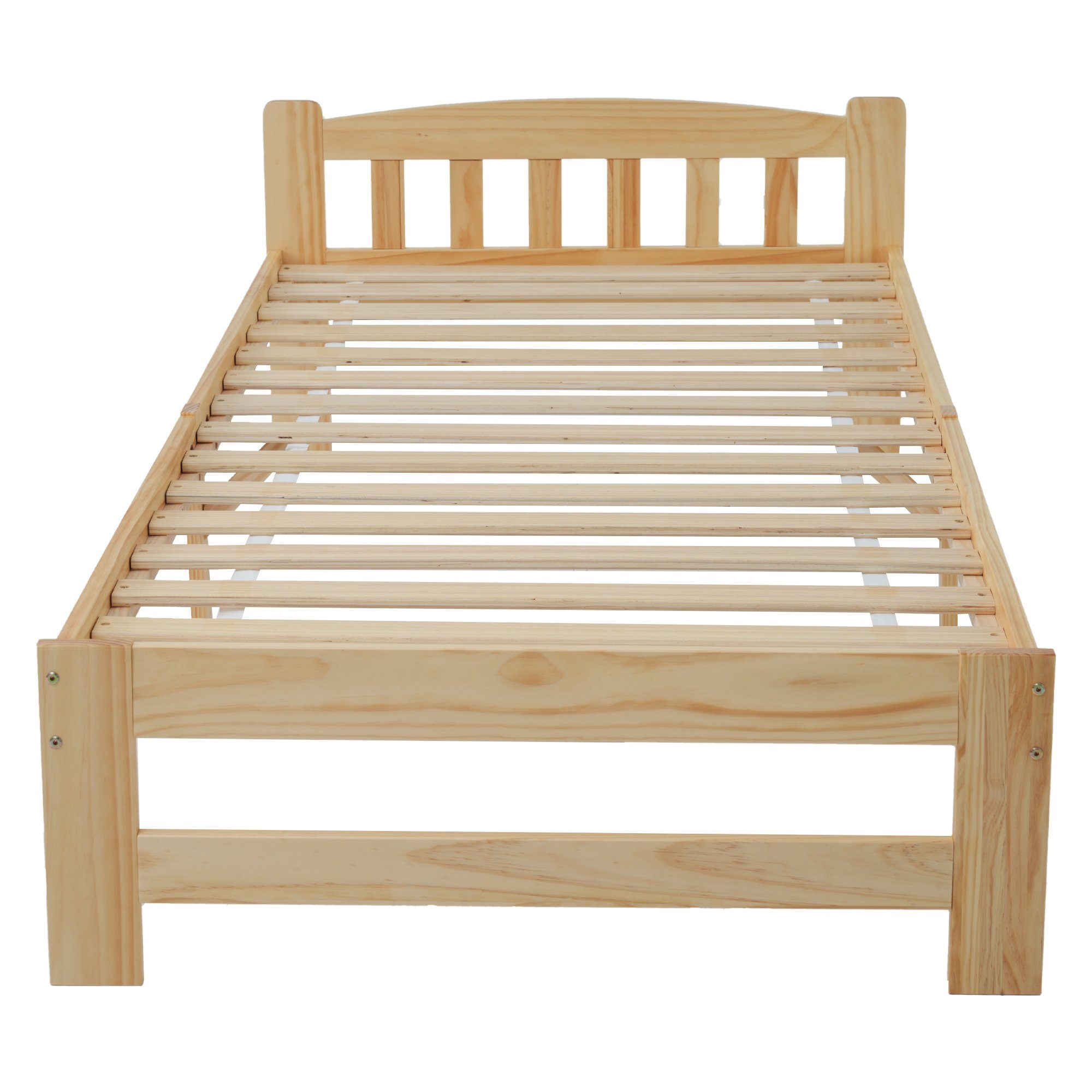 Gotagee Holzbett Futonbett Einzelbett mit Lattenroste Jugendbett Massivholzbett Natur