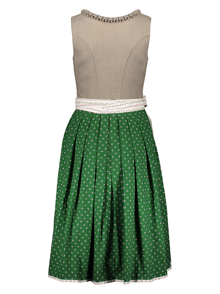 Almsach Dirndl  in Beige/ Grün günstig kaufen