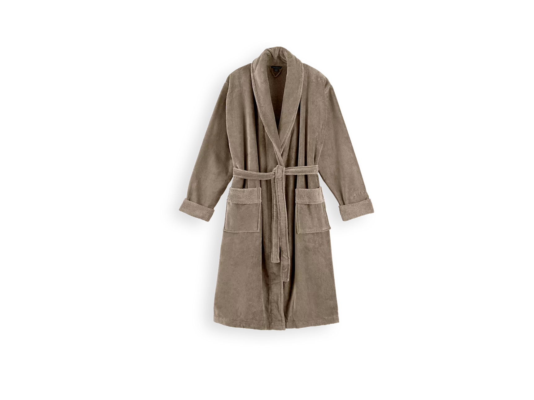Peignoir en coton ultra doux pour homme, couleur sable, taille L