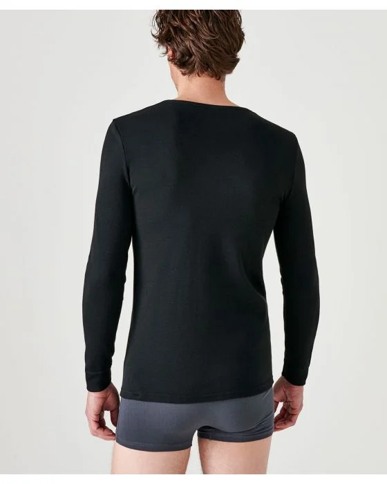 Tee-shirt col V, maille interlock Thermolactyl
