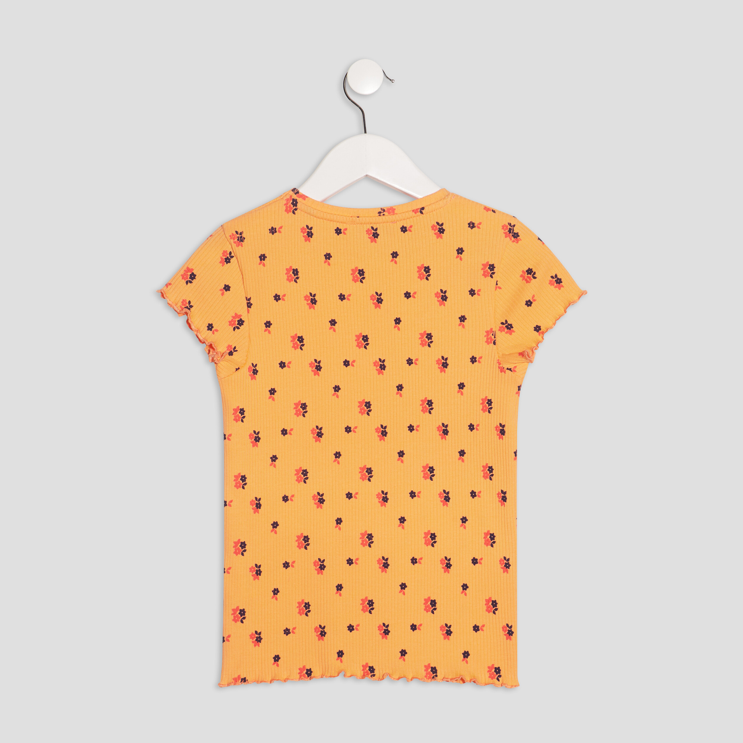 T-shirt manches courtes orange corail fille | La Halle
