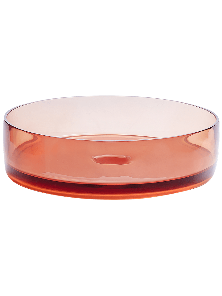 Beliani Waschbecken TOLOSA in Transparent/Rot - (W) 36 x (H) 10 x (L) 36 cm günstig kaufen onesize