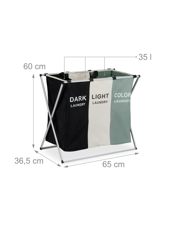 relaxdays Wäschesammler in Mehrfarbig - (B)65 x (H)60 x (T)36,5 cm günstig kaufen onesize