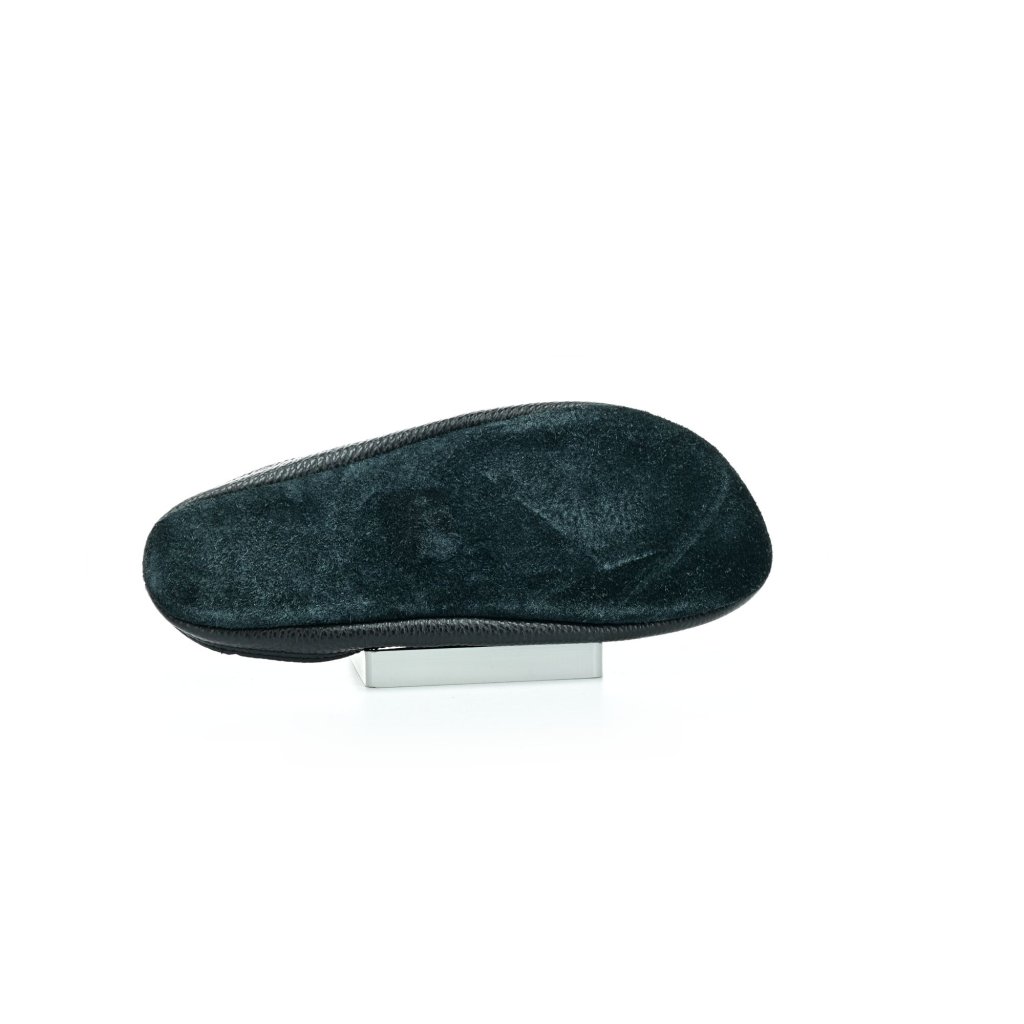 OmaKing Leather Slippers schwarze Hausschuhe