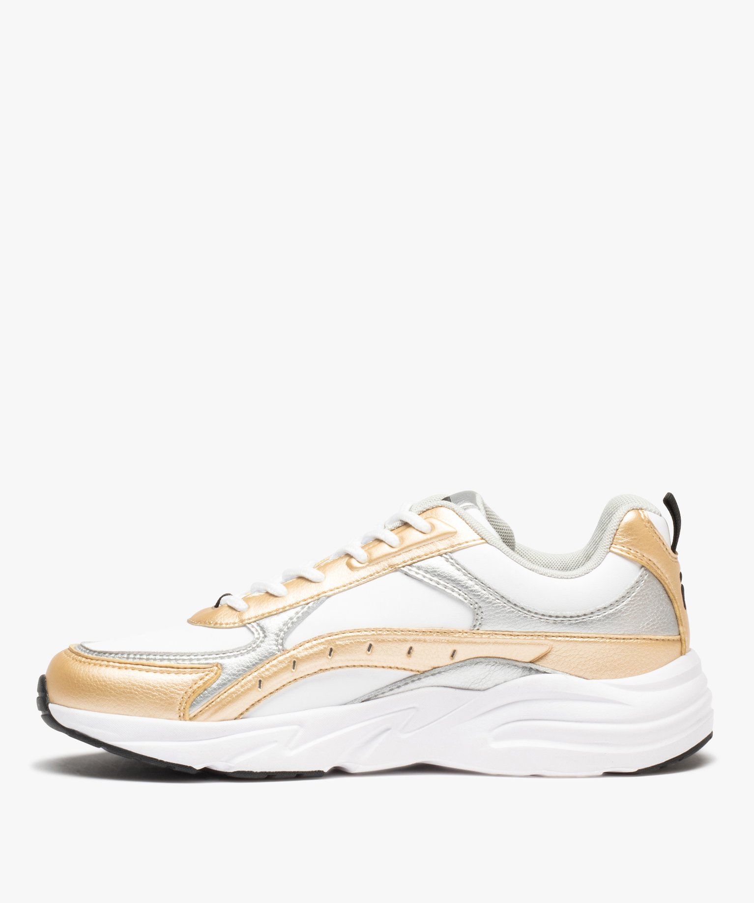Baskets femmes à lacets avec contrastes métallisés - Fila blanc | GEMO
