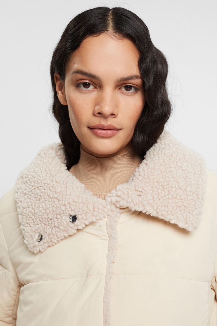 Teddyfell gefütterte Pufferjacke