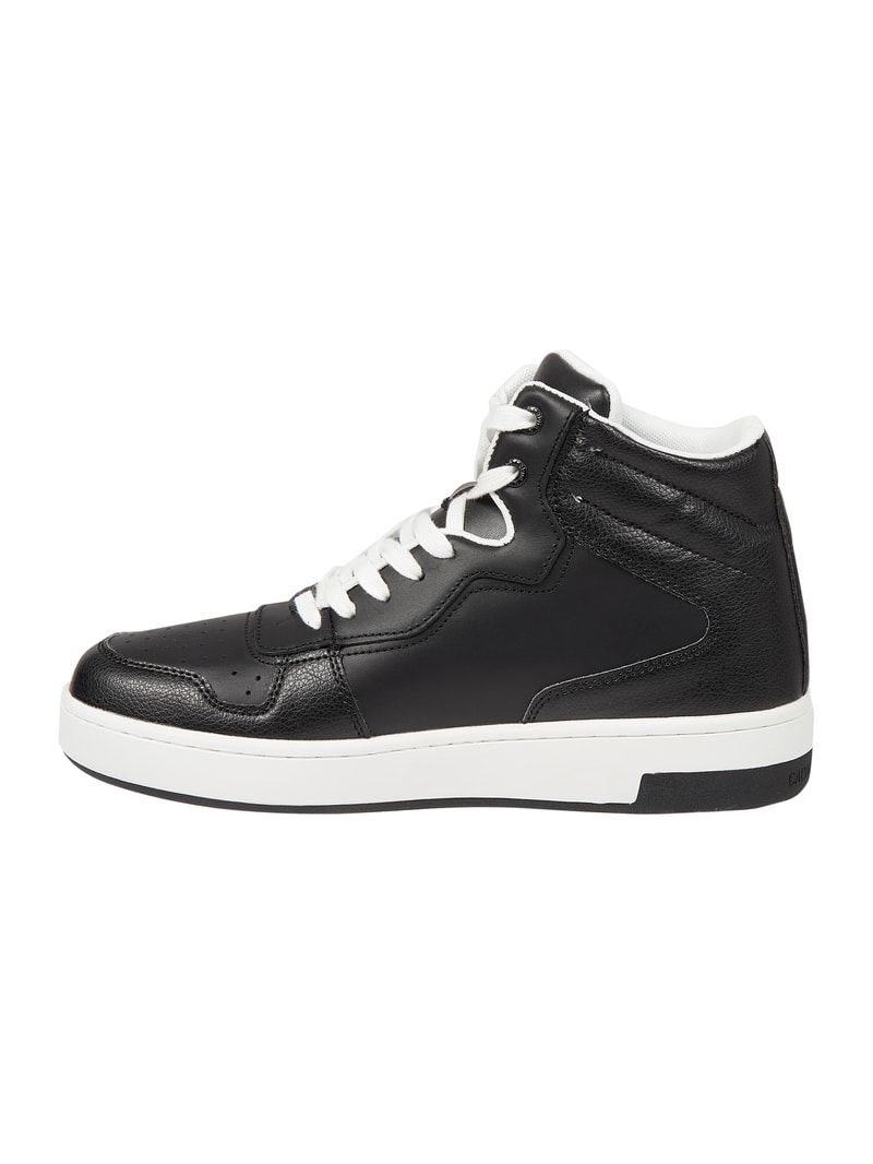 High Top Sneaker aus Leder  in black