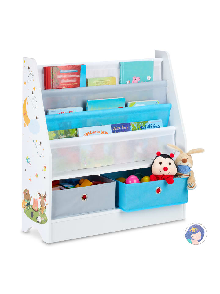 relaxdays Kinderregal Tiere in Bunt - (B)71 x (H)74 x (T)23 cm günstig kaufen onesize