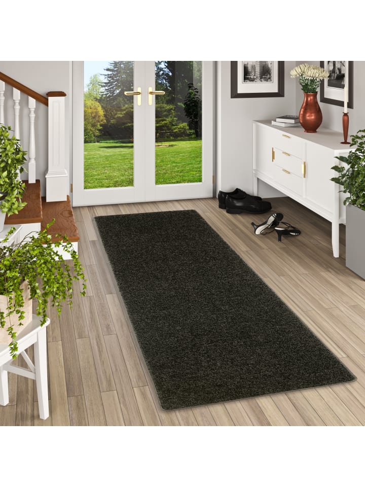 Snapstyle Hochflor Velours Teppich Läufer Mona in Zwart günstig kaufen