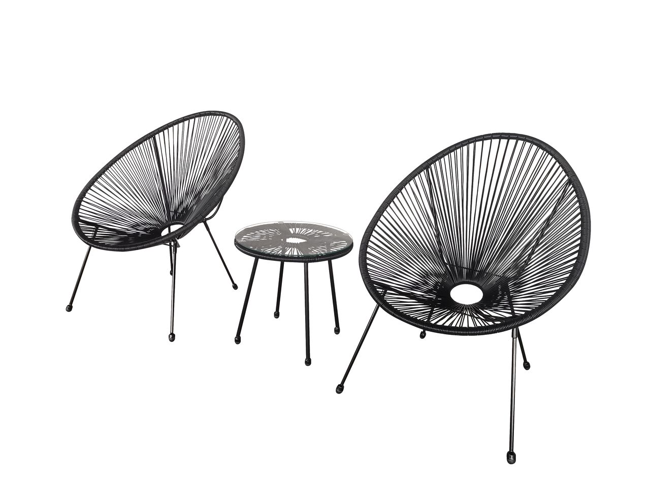 Happy Home Happy Home Bistro-Set 3 tlg. HGE53-SCH schwarz