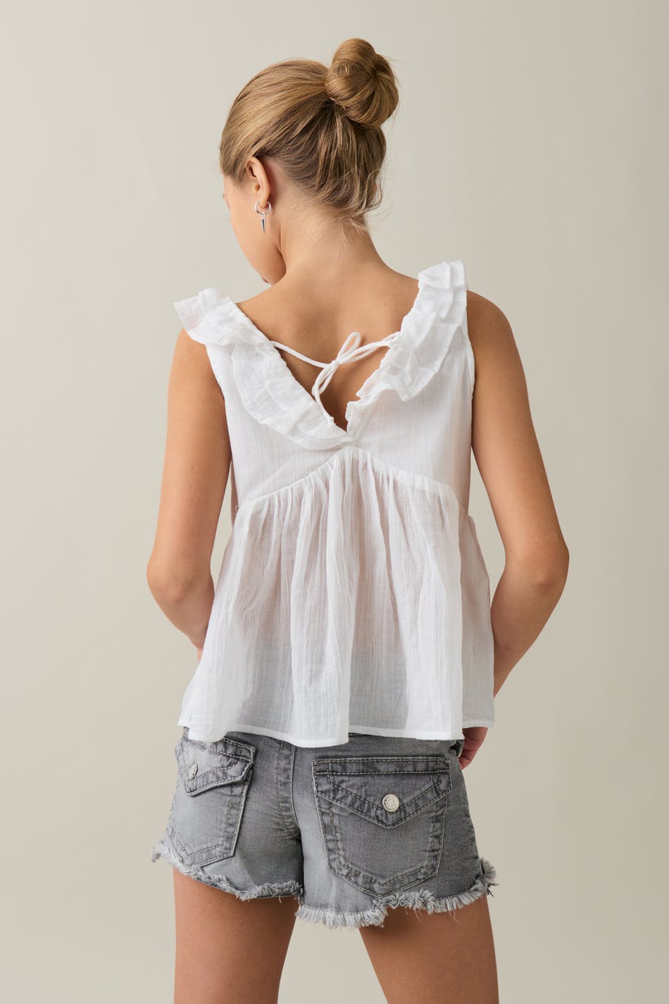 Y low chunky denim shorts