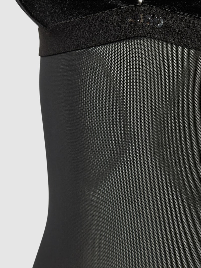 Body mit semitransparenten Details Modell 'Velvet' in schwarz