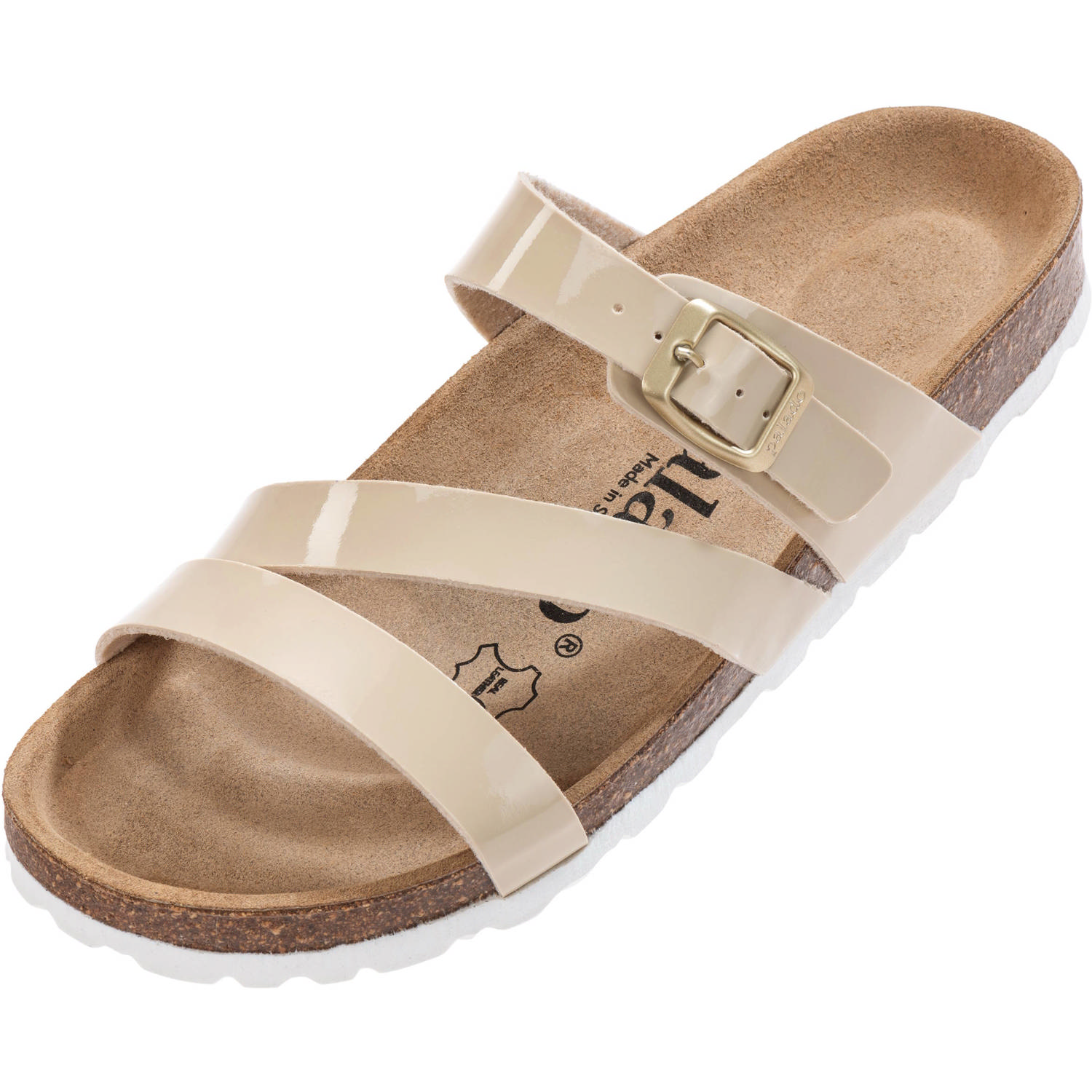 Palado Ikaria Lack, Pantoletten, Damen, Beige/Weiß