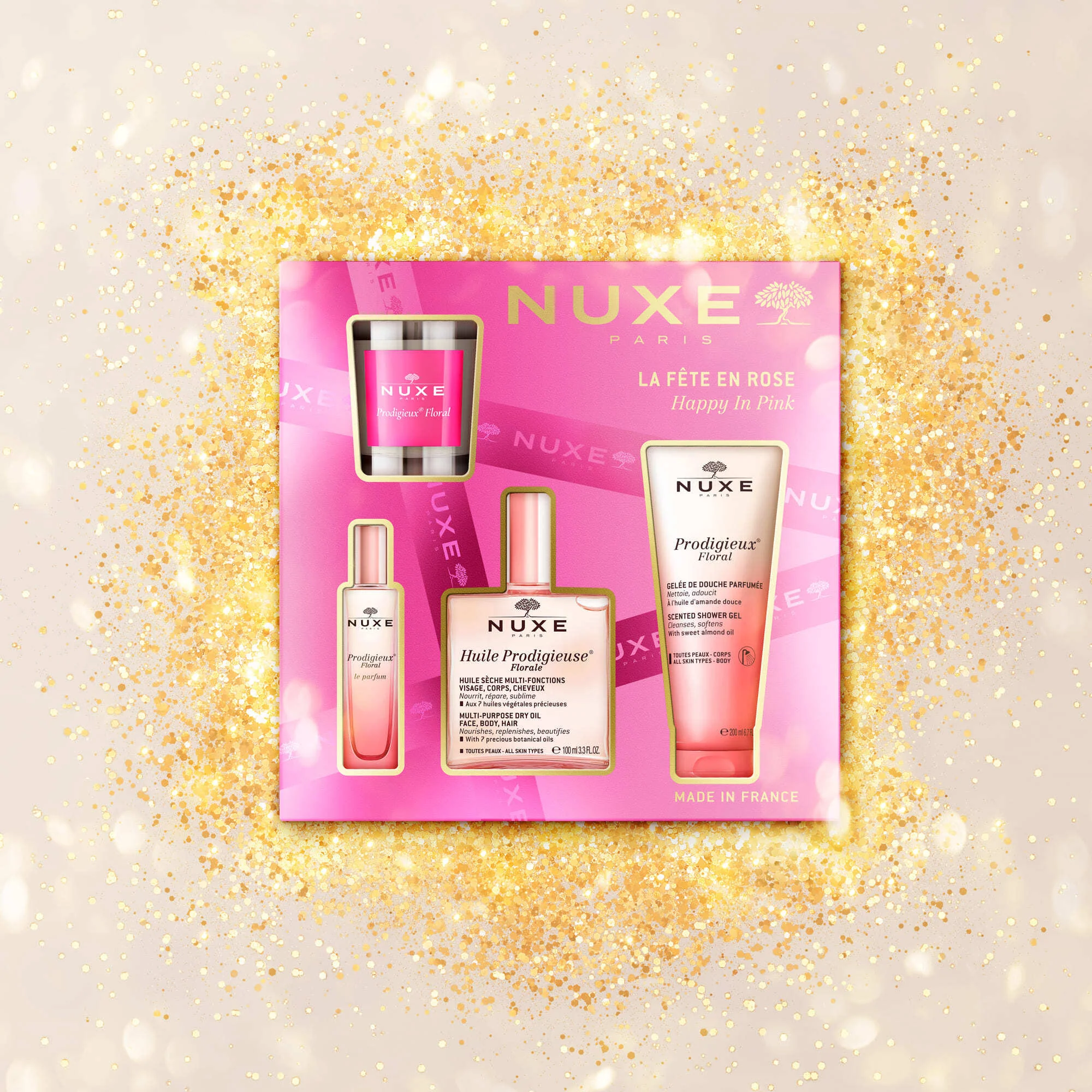 Huile Prodigieuse® Florale poklon set - Poklon setovi za lice i tijelo, Njegujuće ulje za lice, Ulje za tijelo