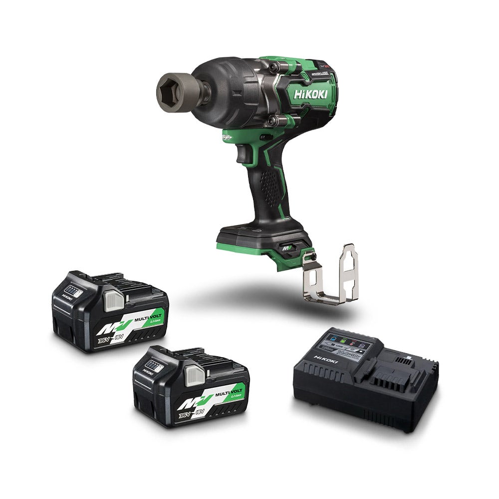 Conjunto de chave de impacto sem escova HIKOKI 36V 12,7 mm 2 x 5,0/2,5 Ah WR36DG(HRZ)