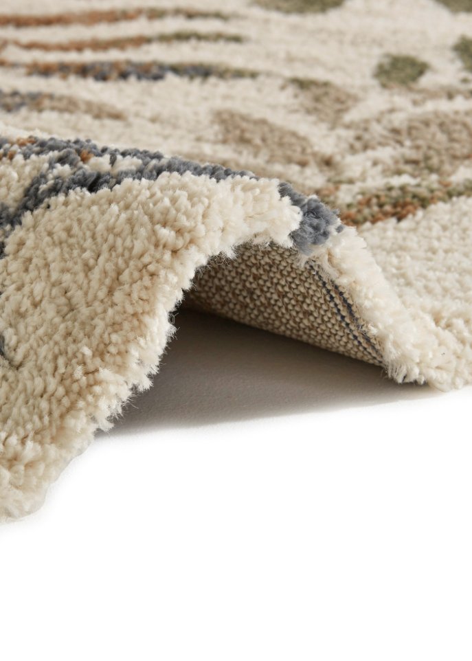 Hochflor Teppich mit floraler Musterung