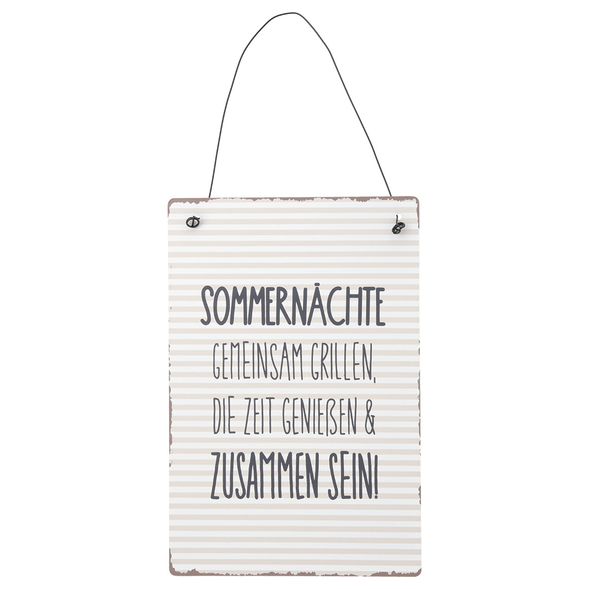 Metall-Schild mit Spruch