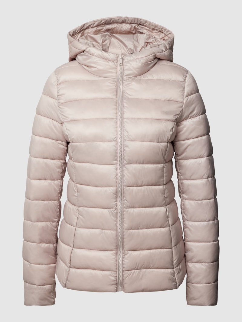 Steppjacke mit Kapuze in stein
