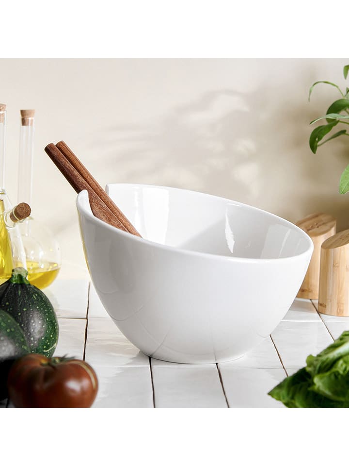 Homla 3tlg. Salat-Servierset ''Mooka'' in Weiß - Ø 24 cm günstig kaufen onesize