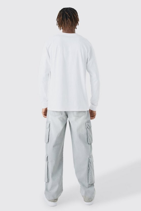 Tall langärmliges Rundhals T-Shirt