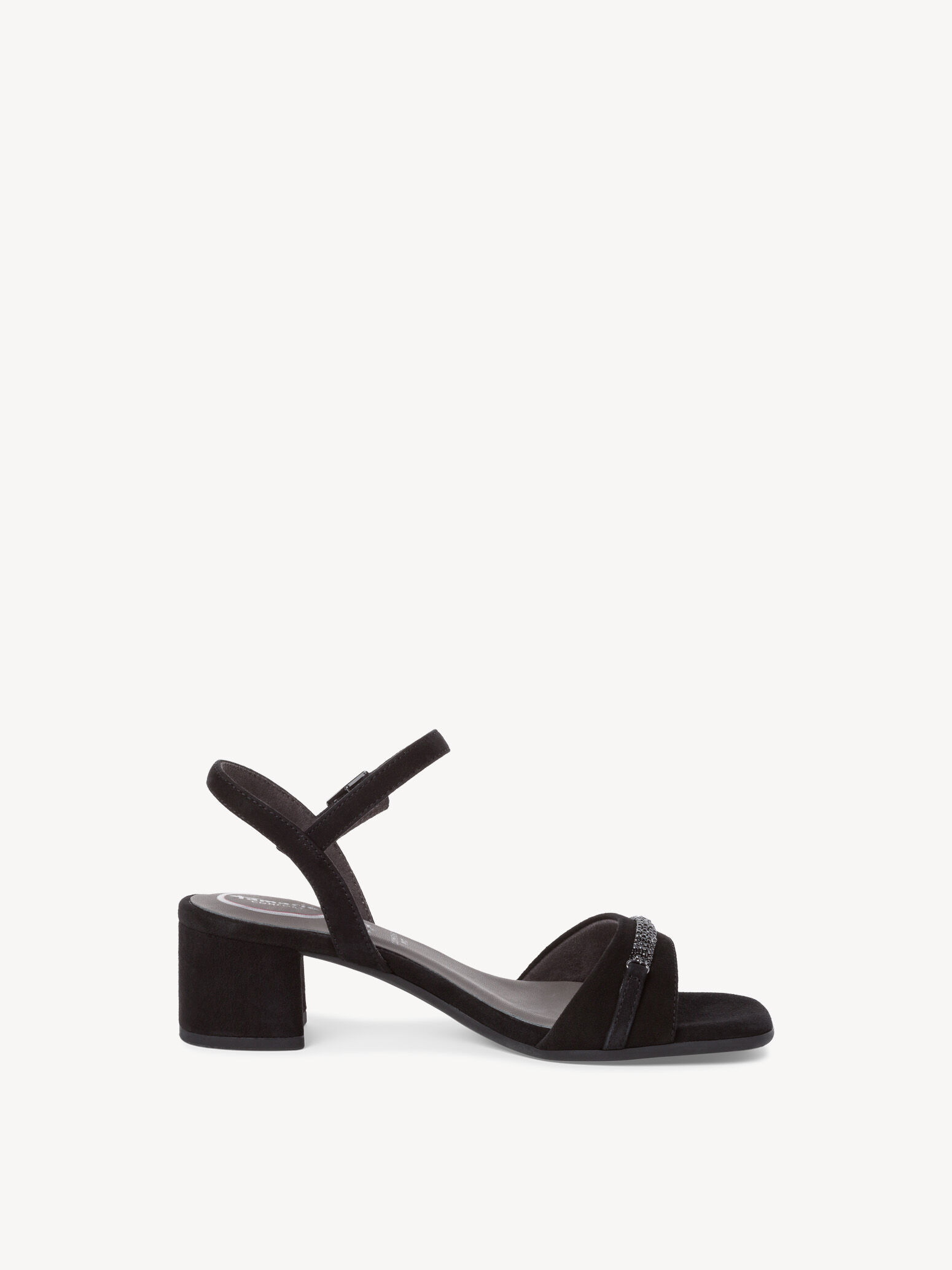 Sandale à talon en cuir - noir