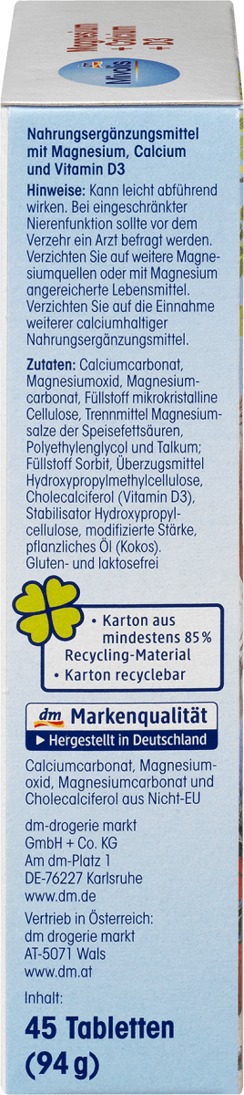 Magnesium + Calcium + D3 Tabletten 45 St, 94 g
