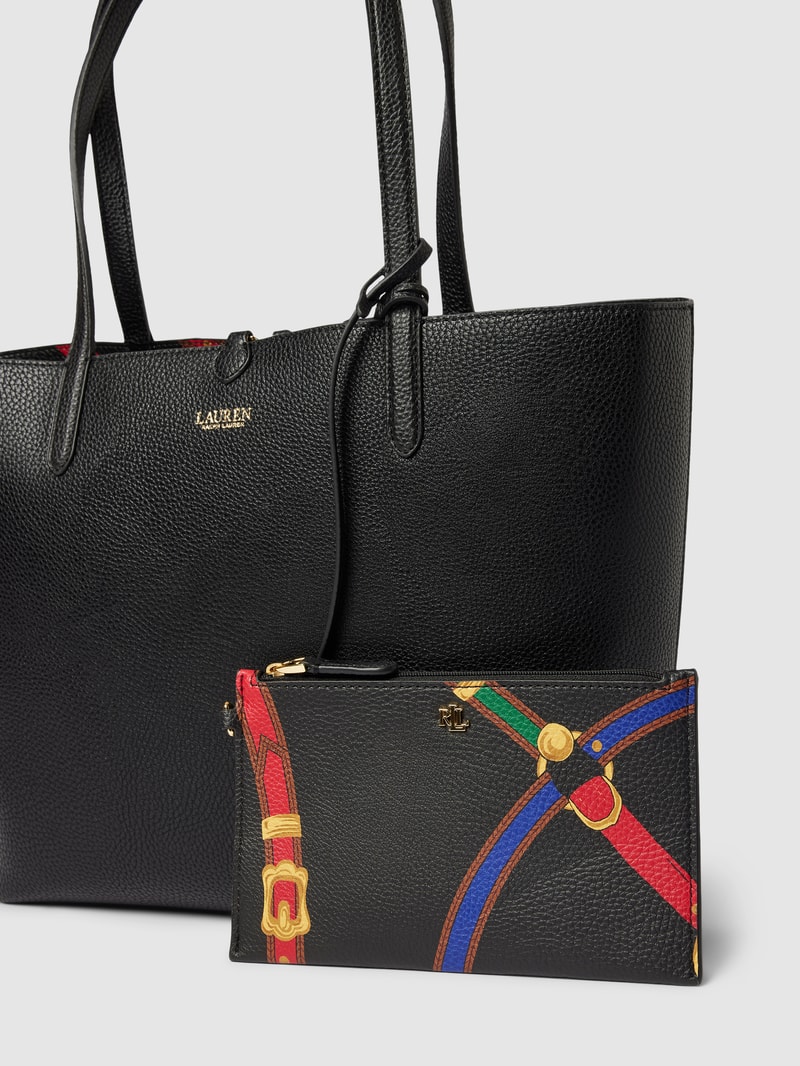 Shopper mit Label-Details in schwarz
