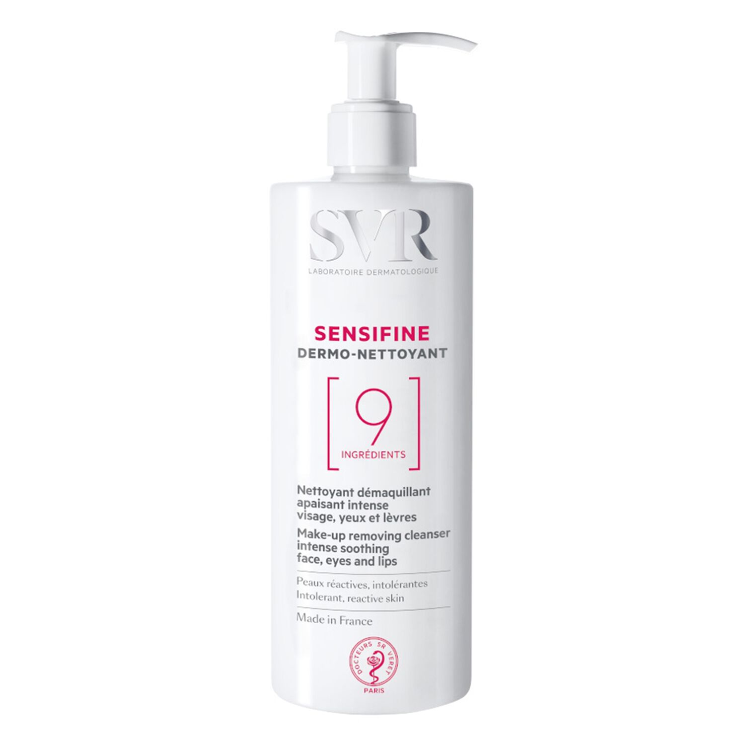 SVR Sensifine Nettoyant Démaquillant Apaisant Visage, Yeux et Lèvres - 400 ml