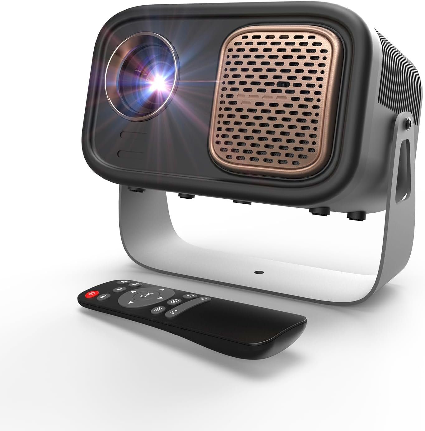 WEWATCH V11 Mini Elektrischer Fokus/Trapezkorrektur 45°±360° Rotating Portabler Projektor (14000 lm, 1920 x 1080 px, Full HD WiFi6 Bluetooth Projektor 300''Display mitiOS/Android/TV Stick)