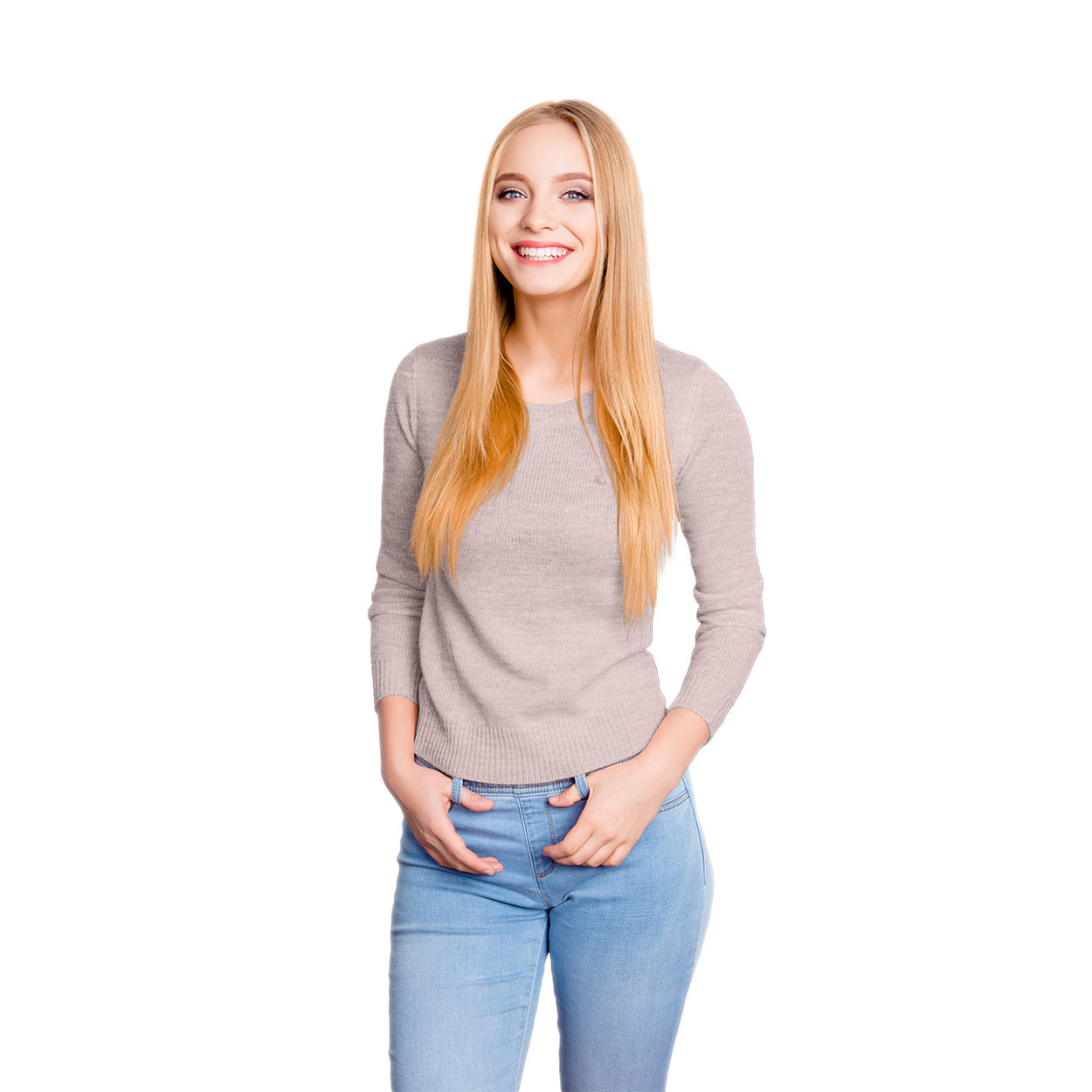 Wollpullover Rundhals Damen